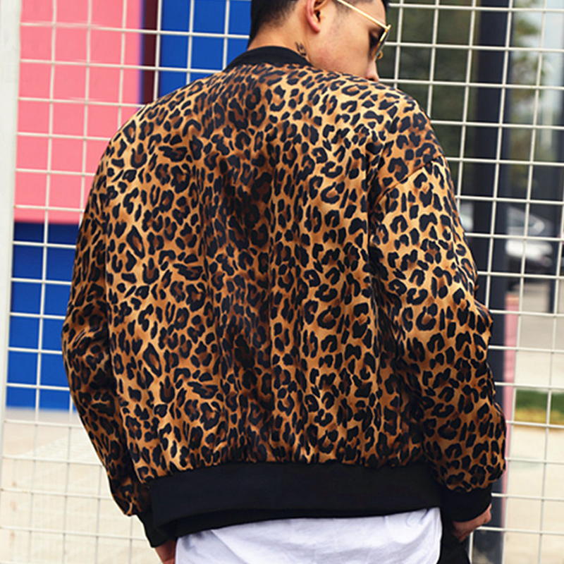 Leopard Print Baseball Jacket Fashion Style Mens Autumn Jacket Classic Personality Hip Hop Coat Nightclub Bar Hairdresser 201116