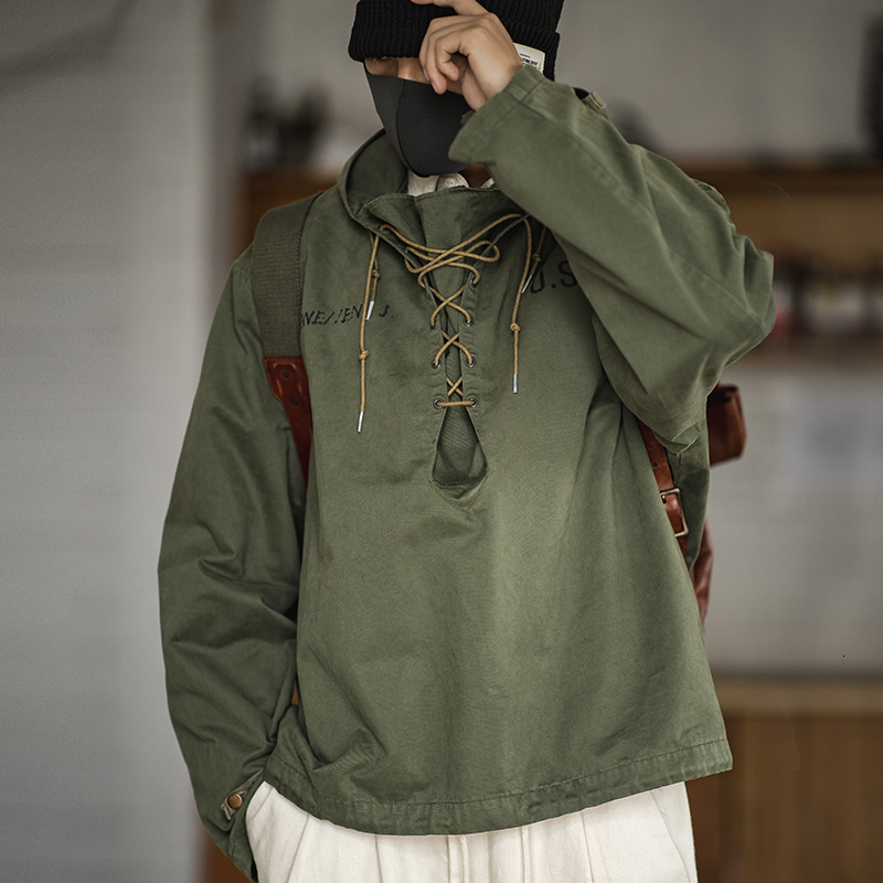 Male Madden Hoodie Long-sleeve Jumper Parker Workwear Cuffs Green Ribbon Closure Jacket T235
Male Madden Hoodie Long-sleeve Jumper Parker Workwear Cuffs Green Ribbon Closure Jacket T235