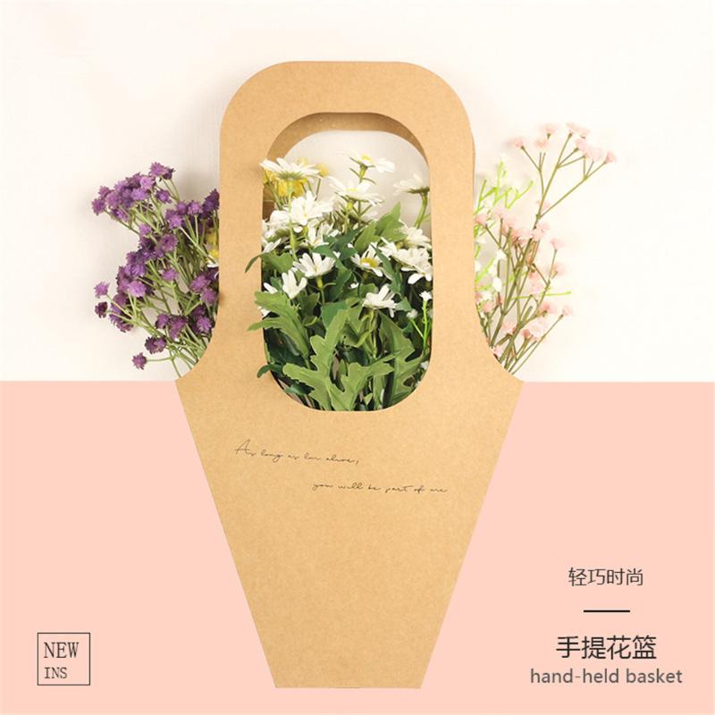 5PCS Kraft Paper Portable Lightweight Basket Simple Fashionable Flower Packaging Material Handbag
5PCS Kraft Paper Portable Lightweight Basket Simple Fashionable Flower Packaging Material Handbag