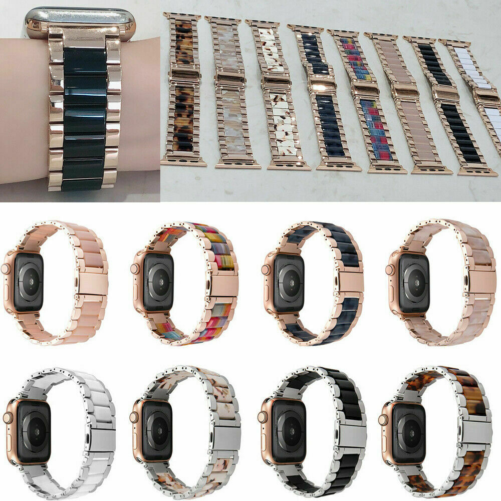 Luxury Stainless Steel Tortoise Shell Resin Band Smart Strap Bracelet For Apple Watch Series 2 3 4 5 6 7 SE iwatch 38mm/40mm/41mm/44mm/45mm
Luxury Stainless Steel Tortoise Shell Resin Band Smart Strap Bracelet For Apple Watch Series 2 3 4 5 6 7 SE iwatch 38mm/40mm/41mm/44mm/45mm