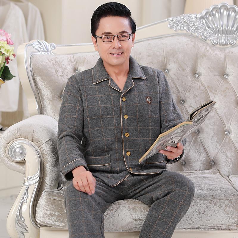 Laminated Pajamas Men's Autumn and Winter Pure Cotton Thick Long-sleeved Middle-aged Father Thin Quilted Warm Air Cotton Home, See chart
Laminated Pajamas Men's Autumn and Winter Pure Cotton Thick Long-sleeved Middle-aged Father Thin Quilted Warm Air Cotton Home, See chart