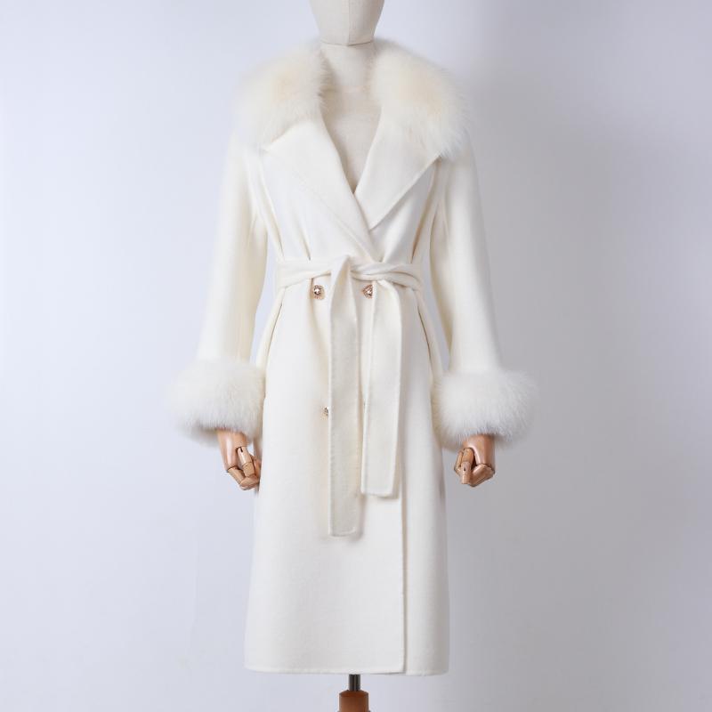 Collar Women' Real Wool Coat Fashion Cashmere Winter Overcoats Top Quality Long Fur Jackets, As picture
Collar Women' Real Wool Coat Fashion Cashmere Winter Overcoats Top Quality Long Fur Jackets, As picture