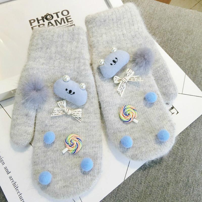 New Korean girl gloves wool bow warm knitted women spring winter gloves thick mittens1
New Korean girl gloves wool bow warm knitted women spring winter gloves thick mittens1
