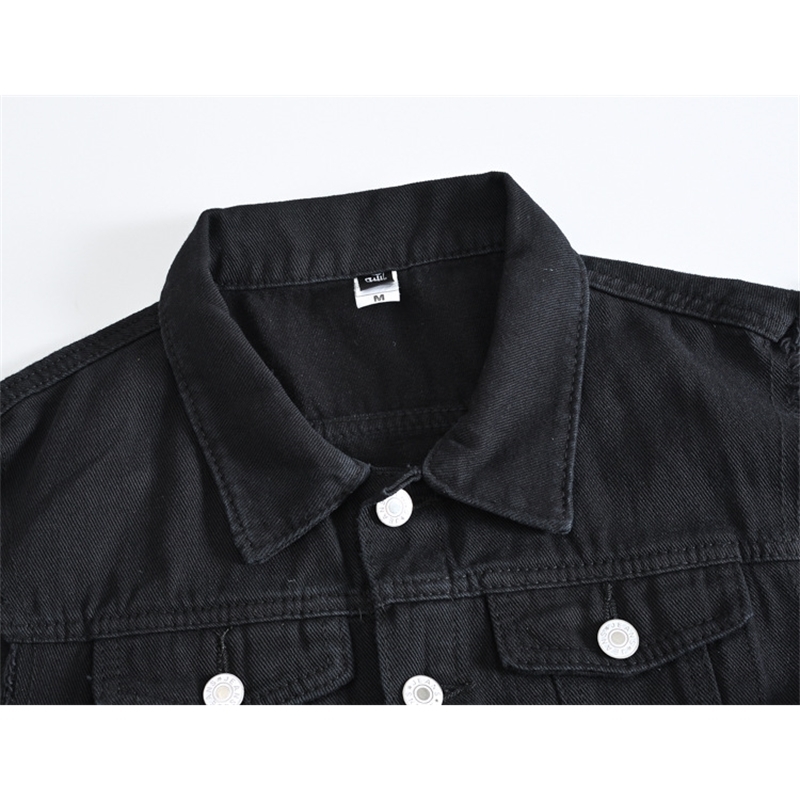 New Men's Fashion Casual Black Hooded Sleeveless Vest Denim Vest Jacket Street Punk Style Denim Vest Multiple Size Options M-6XL 201120