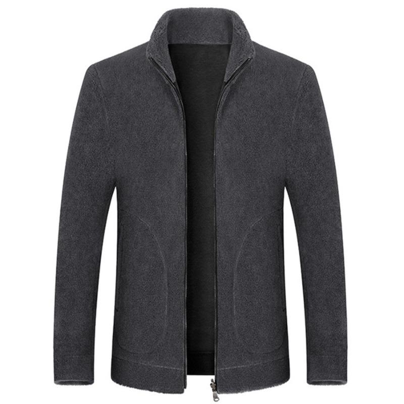 New Fall Winter Particle Sheep Shearing Young Men's Thickened Stand-collar Wool Coat Fur Men's Jacket, Black 
New Fall Winter Particle Sheep Shearing Young Men's Thickened Stand-collar Wool Coat Fur Men's Jacket, Black