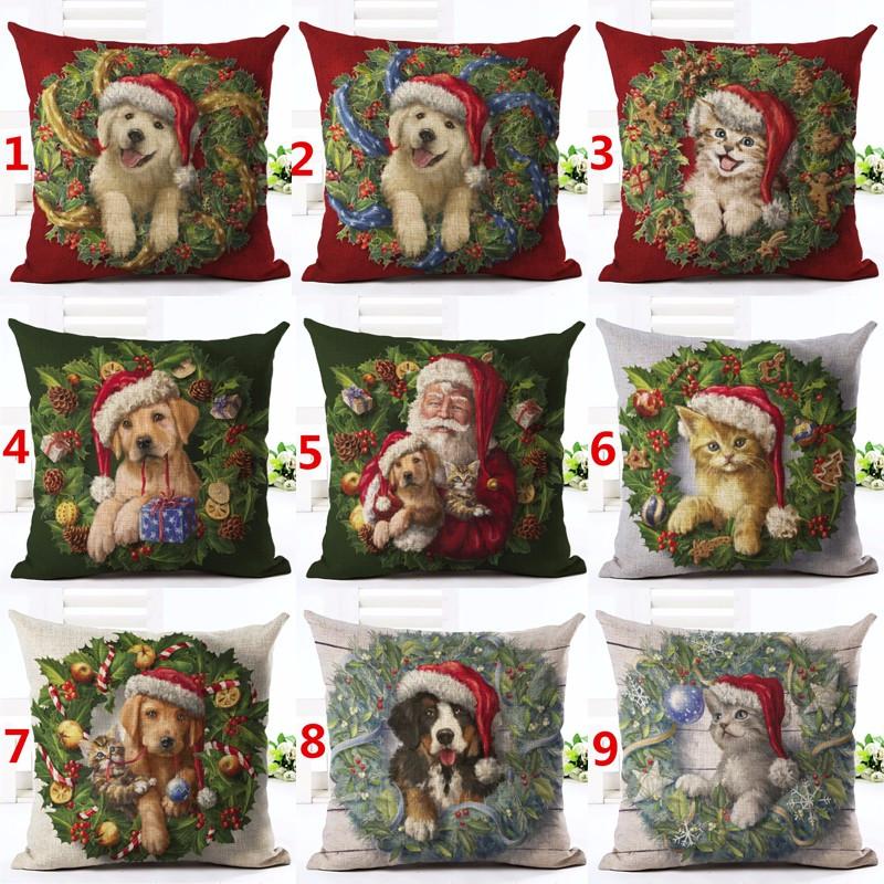 Warm Christmas Dog Throw Pillowcase Red Garland Cat Cartoon Pillow Car Home 45x45cm Polyester Linen Decoration Cushion Cover
Warm Christmas Dog Throw Pillowcase Red Garland Cat Cartoon Pillow Car Home 45x45cm Polyester Linen Decoration Cushion Cover