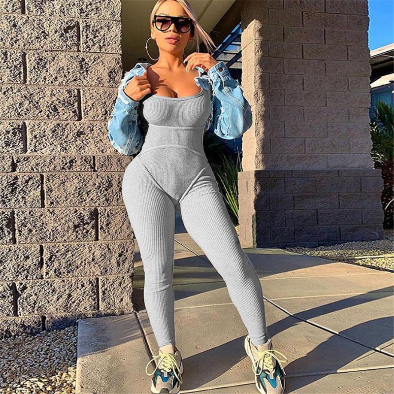 Women' Jumpsuits & Rompers Woman Sleeveless Spaghetti Strap Jumpsuit Bodycon Skinny Female Casual Bodysuit Jogging Clothes Solid Black And
Women' Jumpsuits & Rompers Woman Sleeveless Spaghetti Strap Jumpsuit Bodycon Skinny Female Casual Bodysuit Jogging Clothes Solid Black And