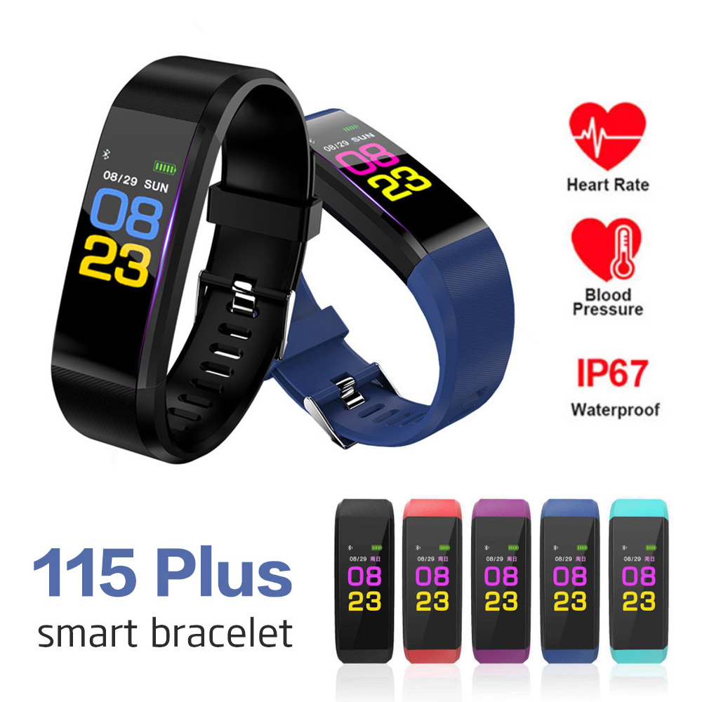 

ID115 Plus Smart Bracelet Screen Bracelet Sports Watch Fitness Running Tracker Heart Rate Pedometer Blood Pressure Smart Wristband