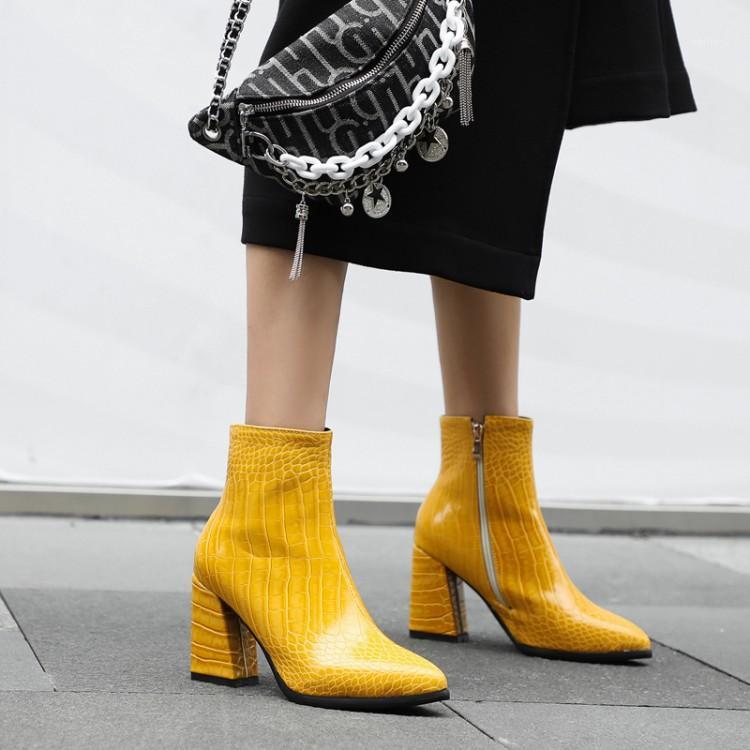 7color High Quality Women Ankle Boots Zipper Pointed Toe Footwear 8CM High Heels Female Boots Party Shoes Women 2021 New Winter1, Yellow
7color High Quality Women Ankle Boots Zipper Pointed Toe Footwear 8CM High Heels Female Boots Party Shoes Women 2021 New Winter1, Yellow