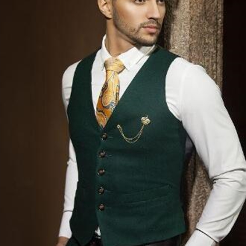 Custom Made Dark Green Suits For Men 3-piece (Jacket + Pants +Vest +Tie) Casual Wedding Groom Jacket Tuxedos Fit Men For Wedding 201106