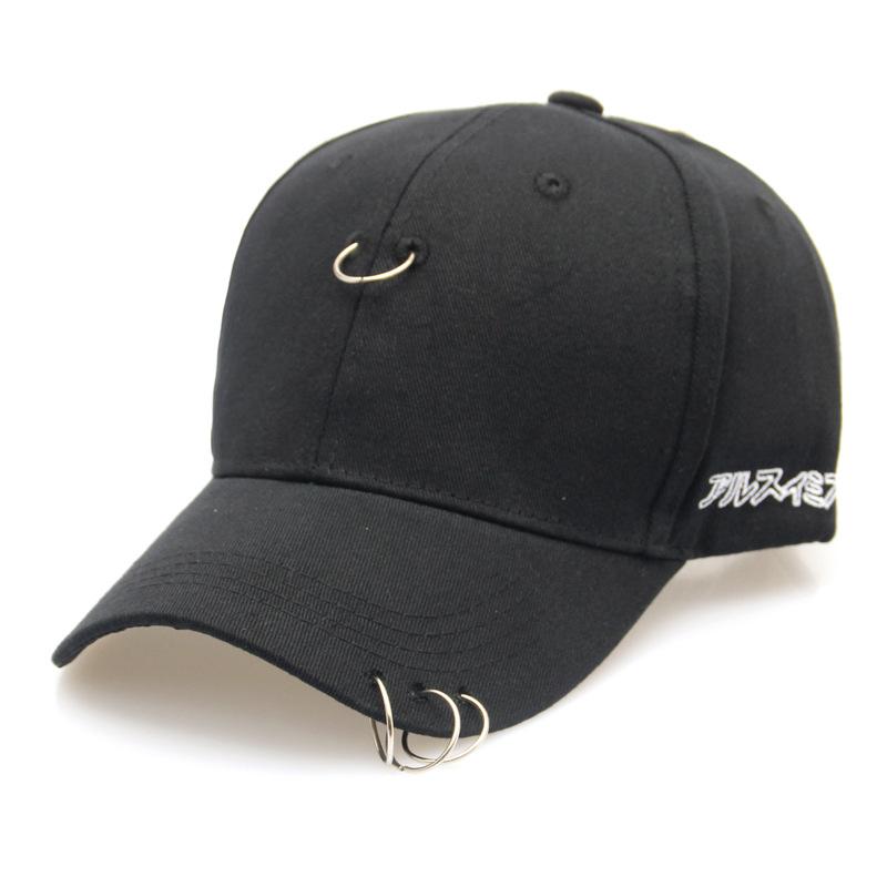 Korean sun shading three ring pin duck cap lovers men and women letter embroidered hat fashion personality iron ring baseball, Ring black jx191
Korean sun shading three ring pin duck cap lovers men and women letter embroidered hat fashion personality iron ring baseball, Ring black jx191
