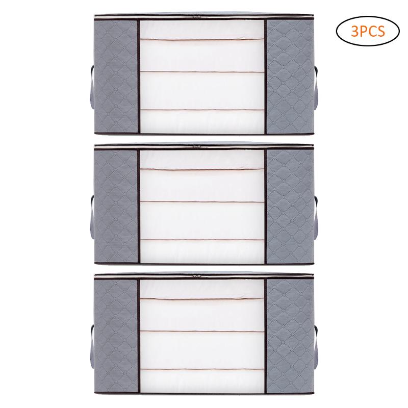 3Pcs Clothing Storage Box Clear Window Zipper Non Woven Fabric Clothes Organizer Wardrobe Clothes Storing Organizer Case
3Pcs Clothing Storage Box Clear Window Zipper Non Woven Fabric Clothes Organizer Wardrobe Clothes Storing Organizer Case