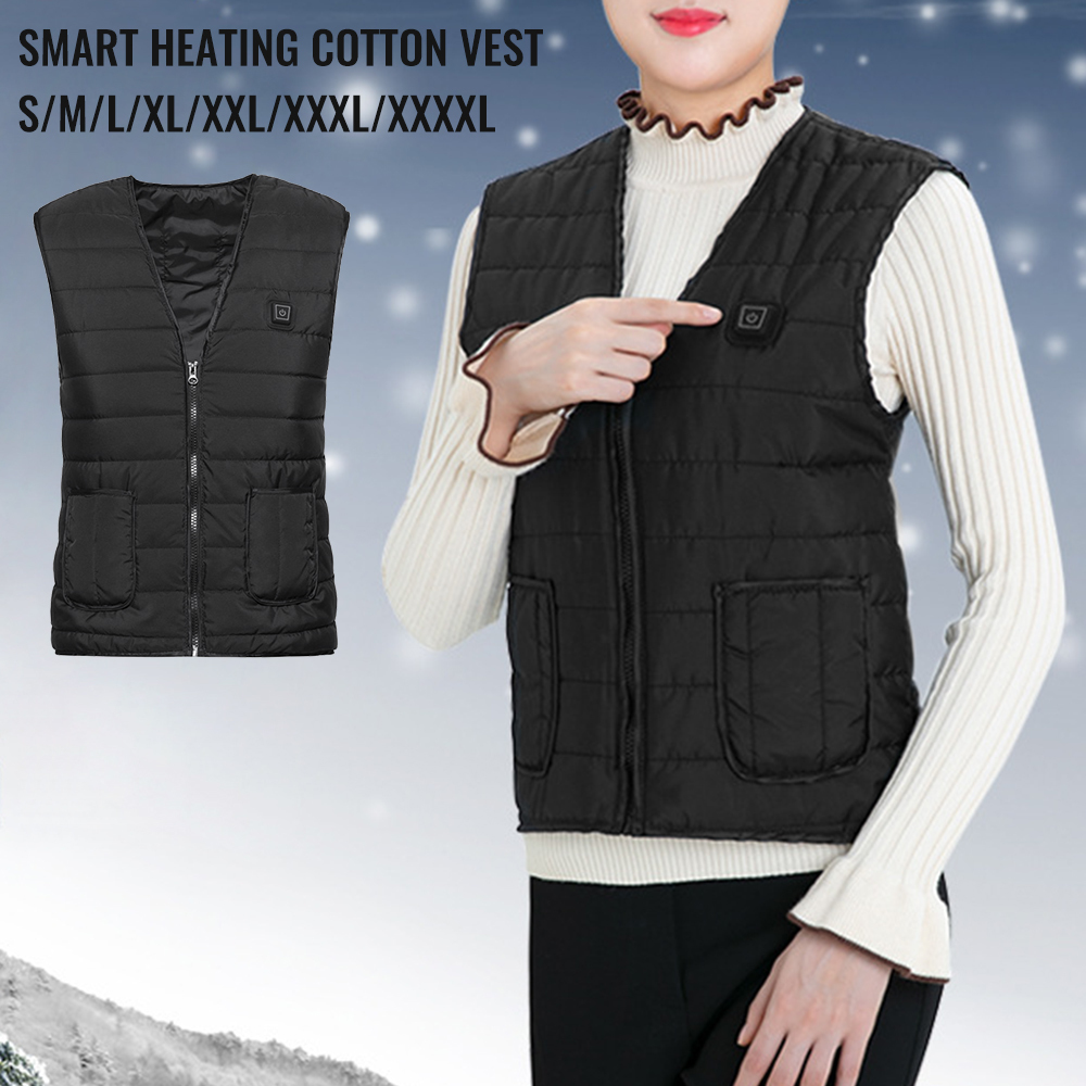 Men Jacket Smart Heating Cotton Vest USB Infrared Electric Heating Vest Women Outdoor Flexible Thermal Winter Warm Jacket Coat 201120