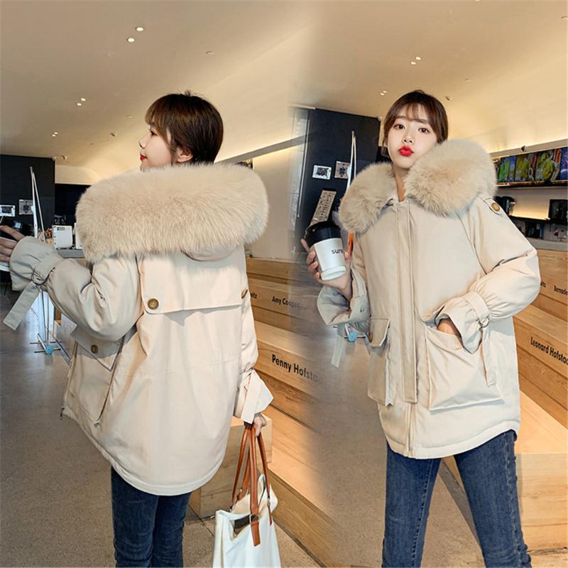 2021 Women's Winter Down Parkas Cotton Fur Liner Plus Size Hooded Fur Collar Coats Women Causal Pockets Thick Warm Cold Coat, Black 
2021 Women's Winter Down Parkas Cotton Fur Liner Plus Size Hooded Fur Collar Coats Women Causal Pockets Thick Warm Cold Coat, Black