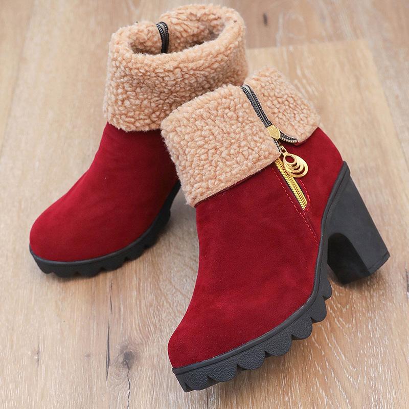 2020 Women Winter Snow Warm Boots 8.5cm High Heels Sheep Fur Felt Platform Boots Block Low Heels Plush Ankle Booties Chunky Shoe, Black
2020 Women Winter Snow Warm Boots 8.5cm High Heels Sheep Fur Felt Platform Boots Block Low Heels Plush Ankle Booties Chunky Shoe, Black
