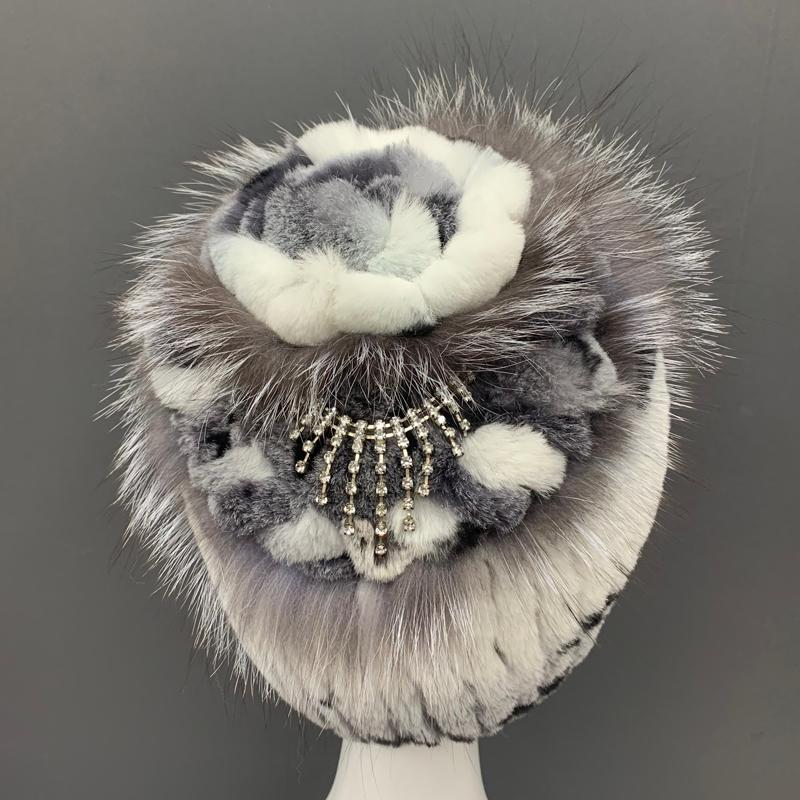 New winter warm hats for women floral stylish beanies natural fluffy snow fur hats hand knitted sewn russian hat, Navy white
New winter warm hats for women floral stylish beanies natural fluffy snow fur hats hand knitted sewn russian hat, Navy white