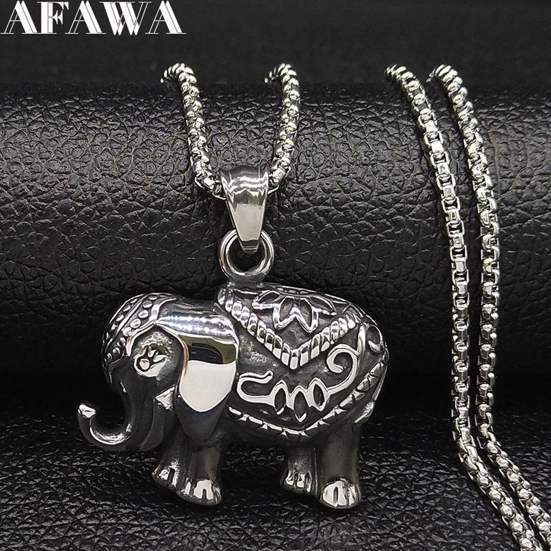 Elephant Stainless Steel Choker Necklace Men Women Silver Color Chain Long Necklaces Pendants Jewelry cadenas para hombre N19066
Elephant Stainless Steel Choker Necklace Men Women Silver Color Chain Long Necklaces Pendants Jewelry cadenas para hombre N19066