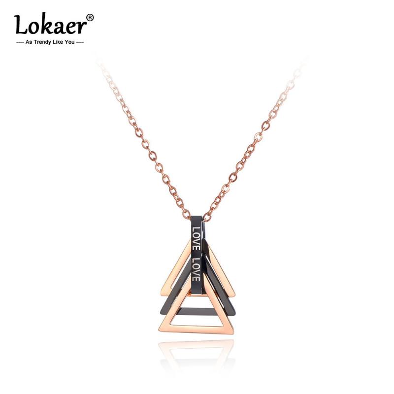 Lokaer Titanium Stainless Steel 3Pcs Triangle Pendant Necklaces Jewelry Rose Gold Chain & Link Choker Necklace For Women N19093
Lokaer Titanium Stainless Steel 3Pcs Triangle Pendant Necklaces Jewelry Rose Gold Chain & Link Choker Necklace For Women N19093