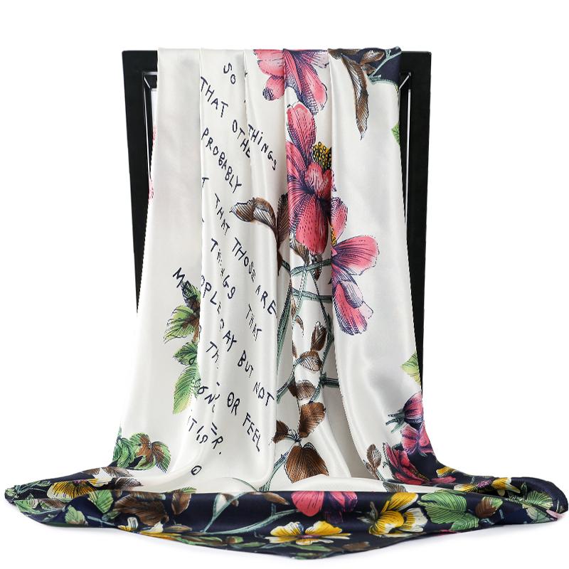 90*90cm Fashion Floral Print Kerchief Silk Satin Neck Scarf For Women Square Shawls and Wraps Elegant Hijab Scarves For Ladies
90*90cm Fashion Floral Print Kerchief Silk Satin Neck Scarf For Women Square Shawls and Wraps Elegant Hijab Scarves For Ladies