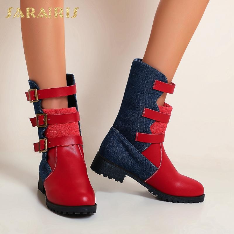 Sarairis 2020 Big Size 46 Stylish Square Heels Leisure Belt Buckles Vintage mid-calf Boots Female Winter Shoes Woman, Black
Sarairis 2020 Big Size 46 Stylish Square Heels Leisure Belt Buckles Vintage mid-calf Boots Female Winter Shoes Woman, Black