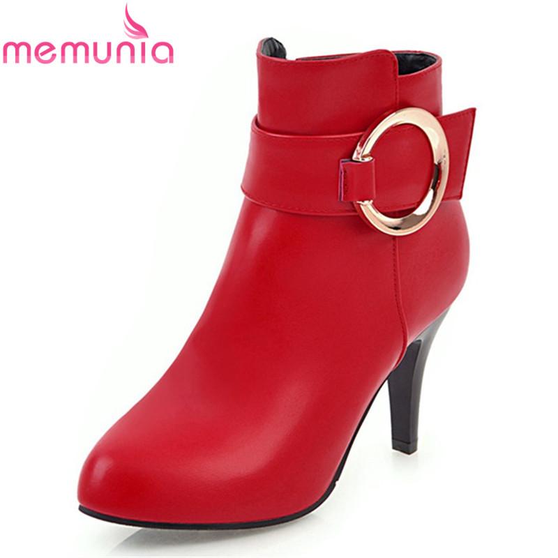 MEMUNIA NEW arrival 2020 high heels boots with metal decoration ankle boots round toe pu leather zip sexy women shoes, Black
MEMUNIA NEW arrival 2020 high heels boots with metal decoration ankle boots round toe pu leather zip sexy women shoes, Black