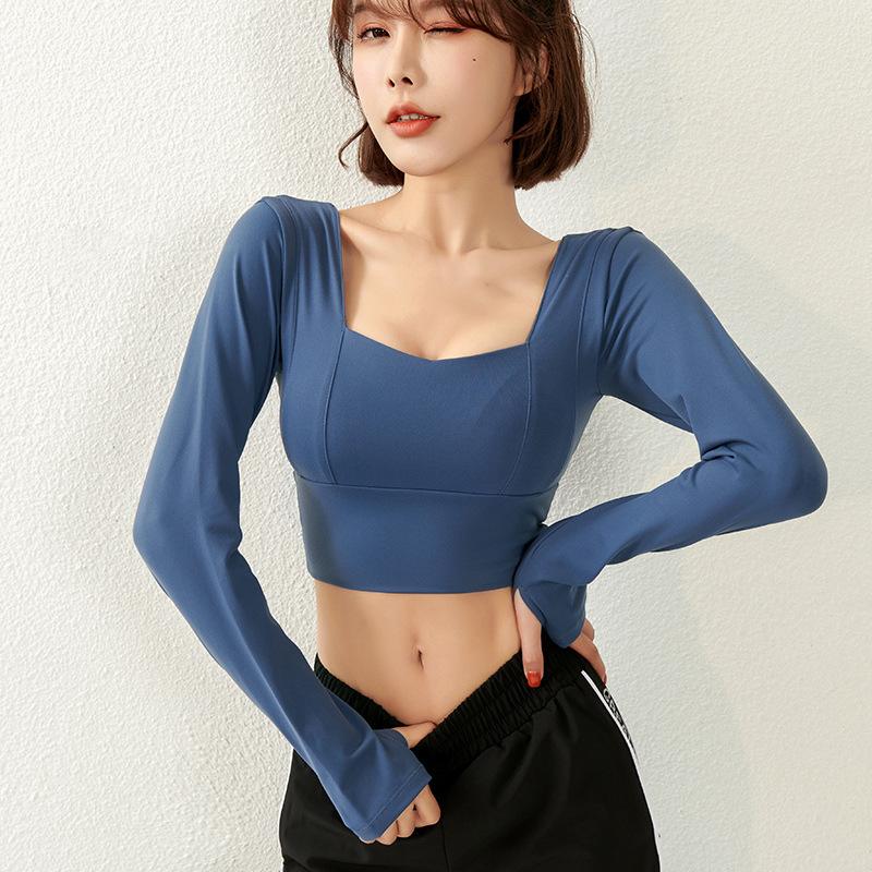 Yoga Shirts Crop Top Long Sleeve Women Sport Fitness T-shirt Sports Tops for Gym Running T-shirts Workout Woman Training Sporty, Blue
Yoga Shirts Crop Top Long Sleeve Women Sport Fitness T-shirt Sports Tops for Gym Running T-shirts Workout Woman Training Sporty, Blue