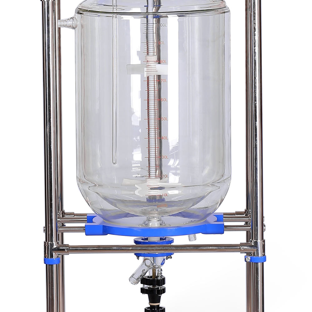 ZZKD Lab Supplies 100L Double Layer Glass Reactor Big volume Jacketed Glass rection Vessel Vacuum Distillation Equipment