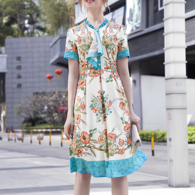 Portrait Prints Lotus Flowers Single Ribbon Breasted Short Sleeve Thin Tempers Plied Dress of Women Spring New 02my, Multiple
Portrait Prints Lotus Flowers Single Ribbon Breasted Short Sleeve Thin Tempers Plied Dress of Women Spring New 02my, Multiple