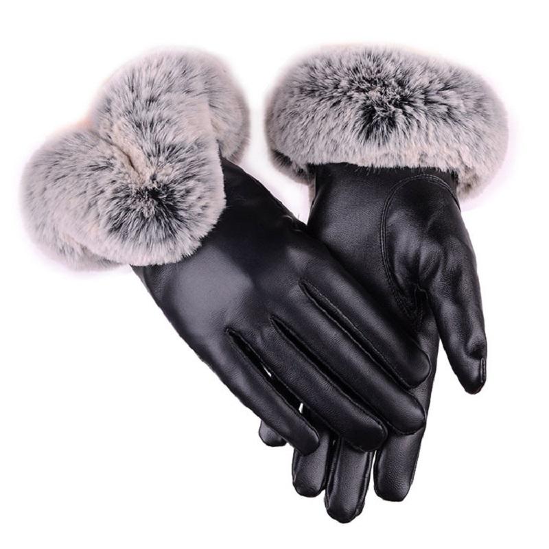 Women Thickening Winter Gloves Fashion Fluffy Hair Cuff PU Leather Fleece Lining Thermal Touch Screen Gloves Christmas
Women Thickening Winter Gloves Fashion Fluffy Hair Cuff PU Leather Fleece Lining Thermal Touch Screen Gloves Christmas