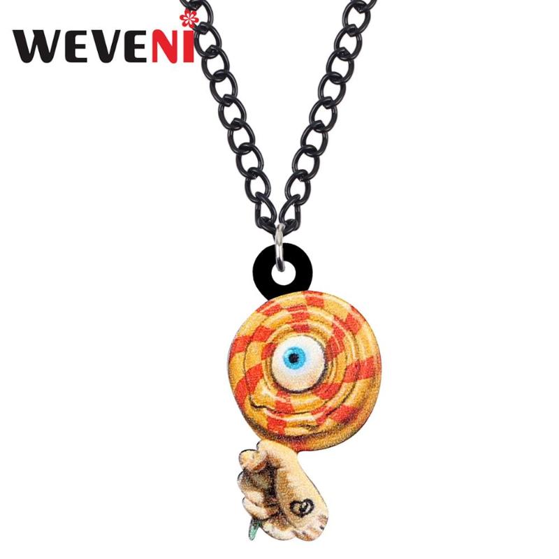 WEVENI Acrylic Hallowen Anime Eye Lollipop Candy Necklace Pendant Chain Festival Decorations Jewelry Hot Gift For Teen Girl Lady
WEVENI Acrylic Hallowen Anime Eye Lollipop Candy Necklace Pendant Chain Festival Decorations Jewelry Hot Gift For Teen Girl Lady