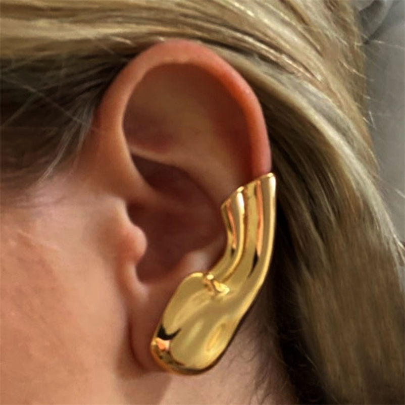 Earlobe Ear Cuff Clip On Earrings Without Piercing For Women men Gold Color Auricle Earings punk 211221