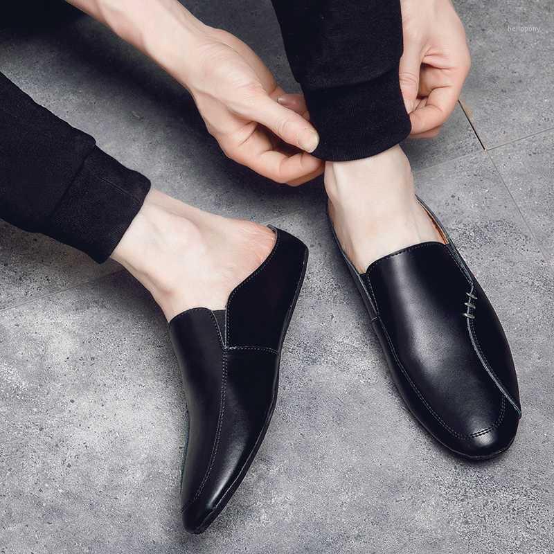 Half Slipper Men 2019 Summer British Fashion Man Genuine Leather Shoes Slip on Flat Loafers Lazy Casual Leather Sandals1, Blue
Half Slipper Men 2019 Summer British Fashion Man Genuine Leather Shoes Slip on Flat Loafers Lazy Casual Leather Sandals1, Blue