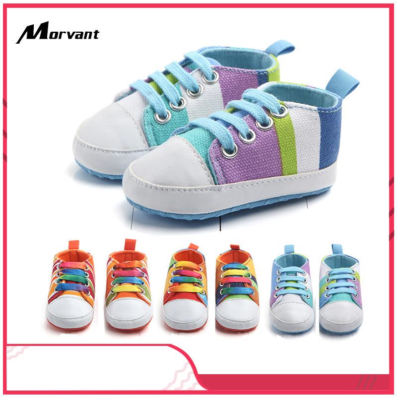 Baby Shoes Comfortable Canvas Newborn Toddler Shoes Rainbow Stripes Baby Boys Girls First Walkers Anti-slip Infant Footwear
Baby Shoes Comfortable Canvas Newborn Toddler Shoes Rainbow Stripes Baby Boys Girls First Walkers Anti-slip Infant Footwear