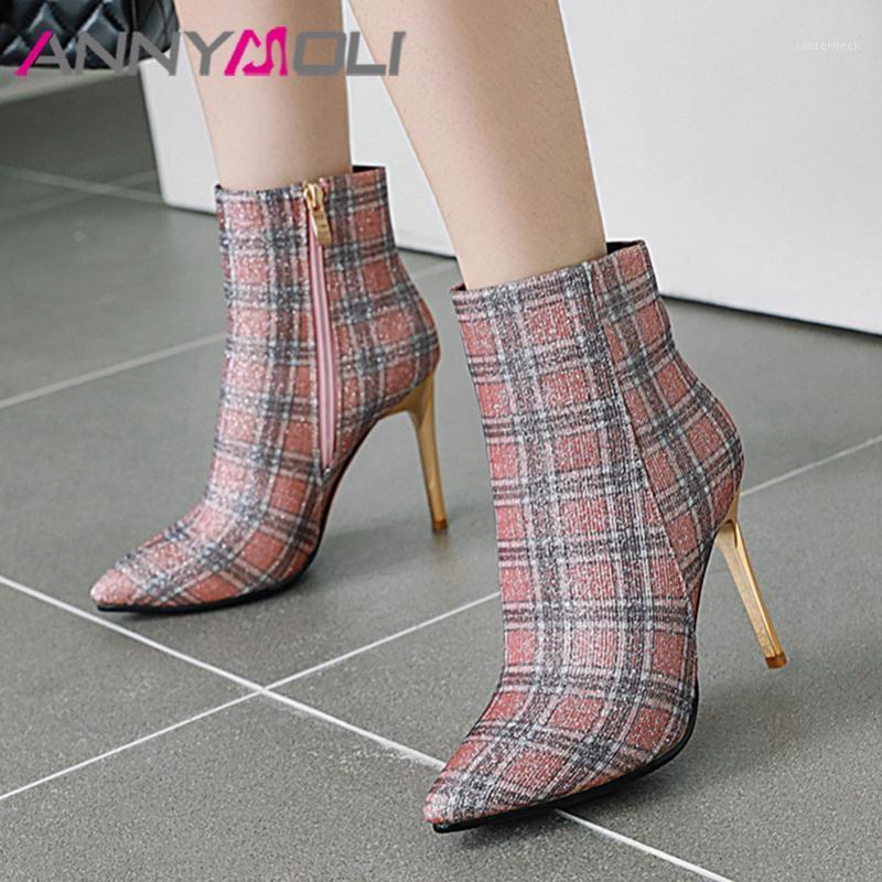 ANNYMOLI Winter Ankle Boots Women Mixed Colors Thin Heels Short Boots Glitter Extreme High Heel Shoes Lady Autumn Big Size 33-431, Gray
ANNYMOLI Winter Ankle Boots Women Mixed Colors Thin Heels Short Boots Glitter Extreme High Heel Shoes Lady Autumn Big Size 33-431, Gray