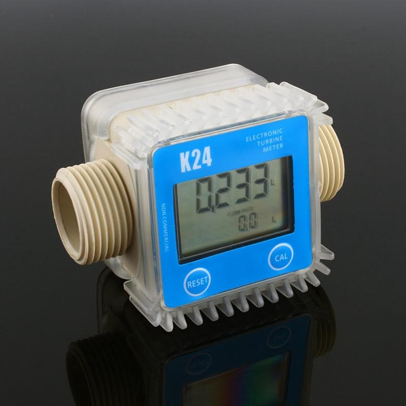 1 Pcs K24 Lcd Turbine Digital Fuel Flow Meter Widely Used For Chemicals Water1