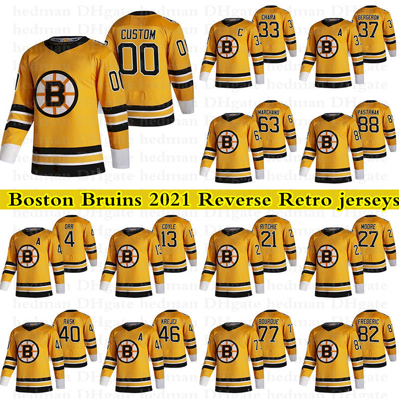 Boston Bruins 2021 Reverse Retro jerseys 37 Bergeron 88 David Pastrnak 4 Bobby Orr 33 Chara Custom any number any name hockey jersey, Black;red
Boston Bruins 2021 Reverse Retro jerseys 37 Bergeron 88 David Pastrnak 4 Bobby Orr 33 Chara Custom any number any name hockey jersey, Black;red