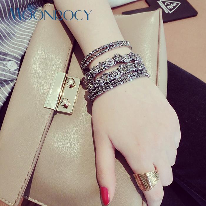 MOONROCY Austrian Crystal Bracelets Vintage Jewelry Wholesale Blue Green Gray Crystal Multilayer Bracelet for Girl Women Gift
MOONROCY Austrian Crystal Bracelets Vintage Jewelry Wholesale Blue Green Gray Crystal Multilayer Bracelet for Girl Women Gift