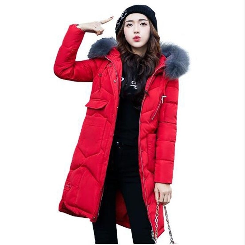 2019 Winter Women Hooded Coat Fur Collar Thicken Warm Long Jacket Female Plus Size 3xl Outerwear Parka Ladies Chaqueta Feminino T200319