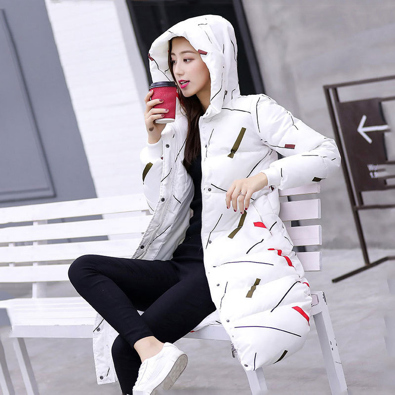 Parka woman basic jackets hooded warm cotton outwear women winter jackets female coat long slim print women down jackets 201217
