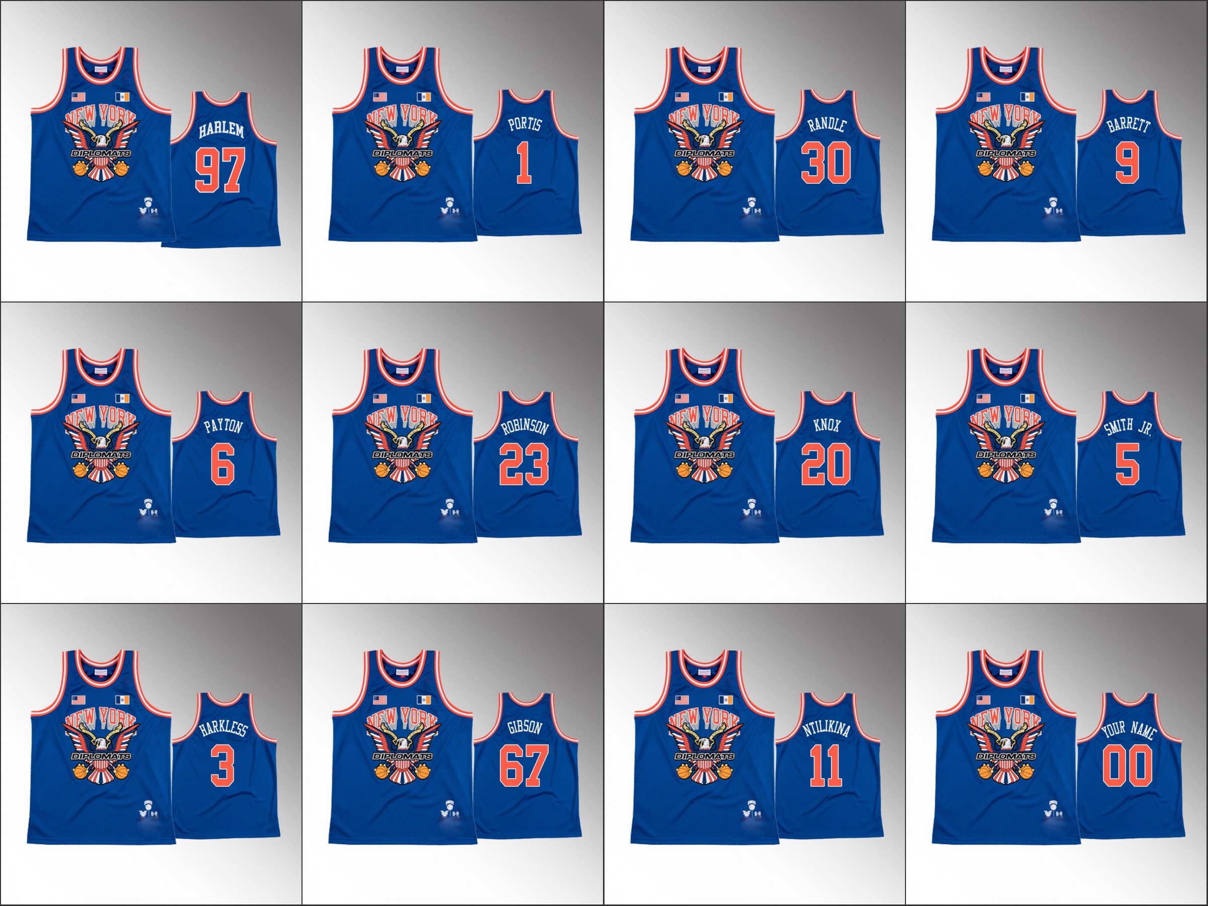 New York Knicks Men's The Diplomats R.J. Barrett Julius Randle Bobby Portis Elfrid Payton The Diplomats X BR Remix Custom Jersey
New York Knicks Men's The Diplomats R.J. Barrett Julius Randle Bobby Portis Elfrid Payton The Diplomats X BR Remix Custom Jersey