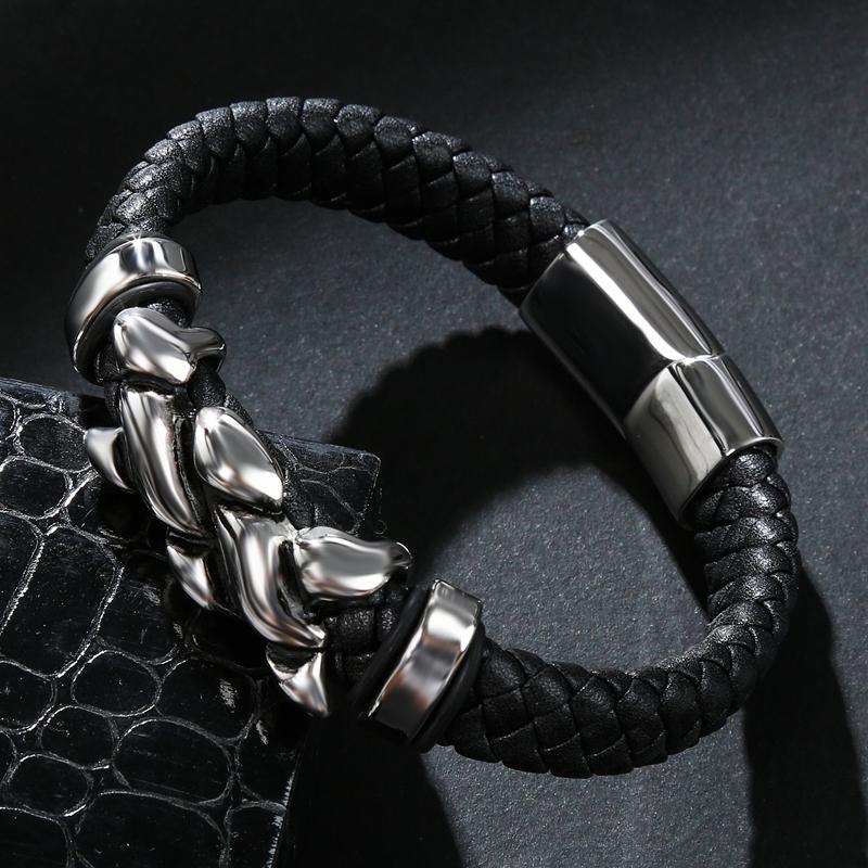 MOZO FASHION NEW Classic Men Bracelet Black Leather Stainless Steel Charm Magnet Buckle High Quality Flame Punk Jewelry 073
MOZO FASHION NEW Classic Men Bracelet Black Leather Stainless Steel Charm Magnet Buckle High Quality Flame Punk Jewelry 073