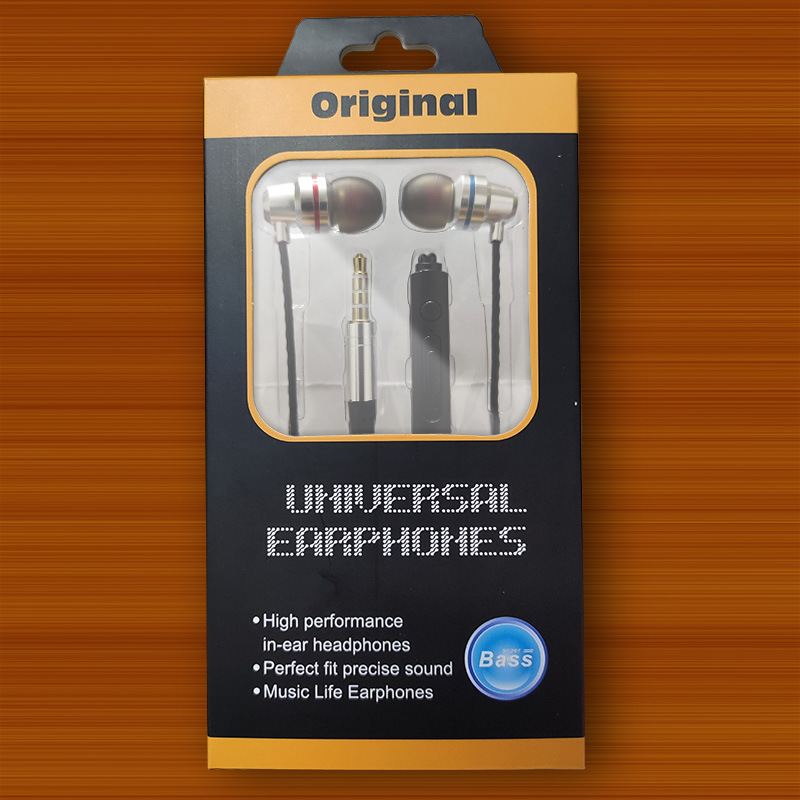 Metal Wired Earphones Super Bass Subwoofer Earphone 3.5mm Sport Earphone for Phone Tablet PC Computer with Microphone Handsfree Phone Call