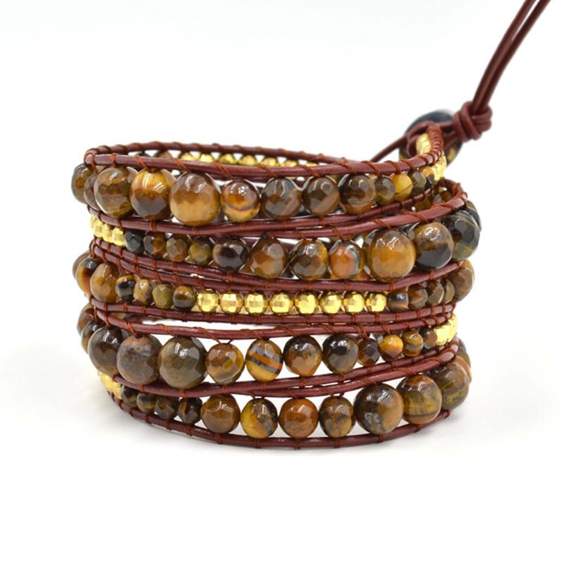 4 6 8mm Tiger Eye Wrap Bracelet for Women Men Decorate Gold Color Copper Beads Boho Bracelet Handwork Gift Unisex Natural Stone
4 6 8mm Tiger Eye Wrap Bracelet for Women Men Decorate Gold Color Copper Beads Boho Bracelet Handwork Gift Unisex Natural Stone