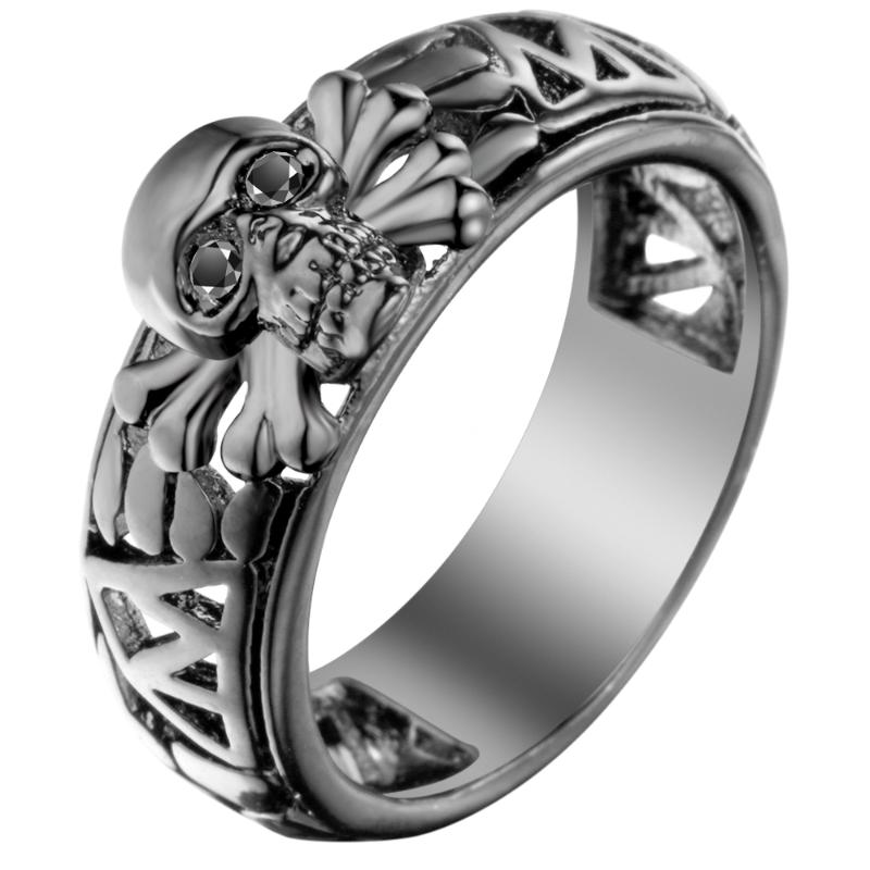 Vintage Black Zircon Stone Evil Skull Rings Men Black Gun Color Punk CZ Pave Pirate Design Party Bands Rings For Men Women Gift
Vintage Black Zircon Stone Evil Skull Rings Men Black Gun Color Punk CZ Pave Pirate Design Party Bands Rings For Men Women Gift