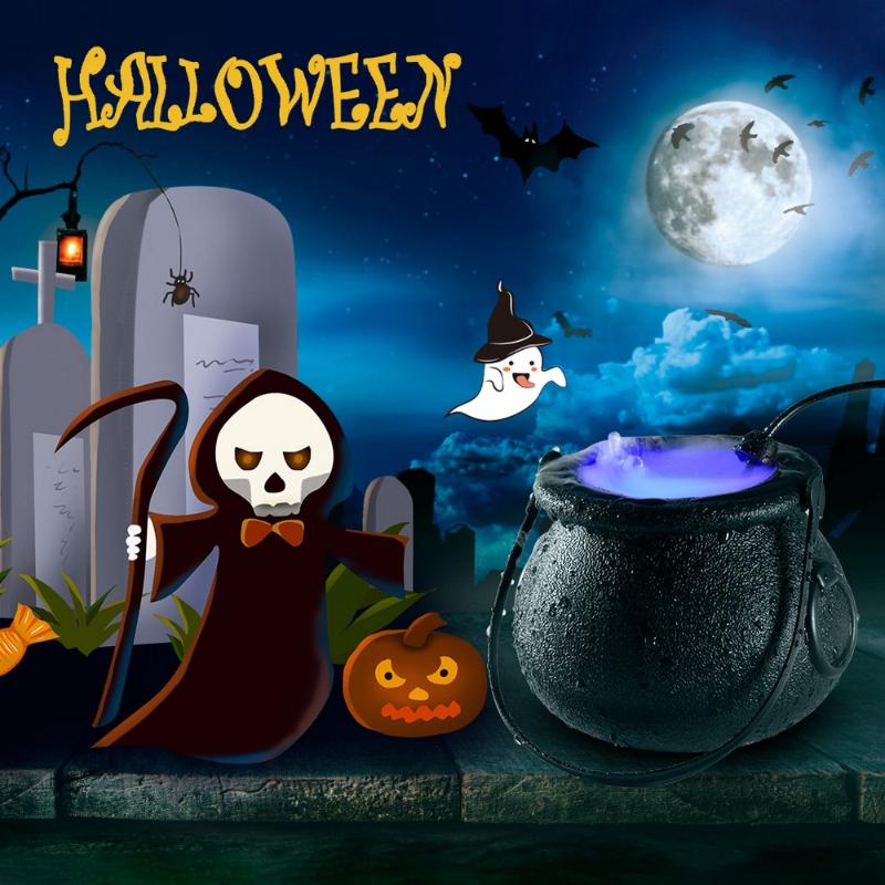 Halloween Gift Witch Jar Cauldron Mist Maker Smoke Fog Machine with Adapter Color Changing Party Prop Holiday DIY Decorations
Halloween Gift Witch Jar Cauldron Mist Maker Smoke Fog Machine with Adapter Color Changing Party Prop Holiday DIY Decorations