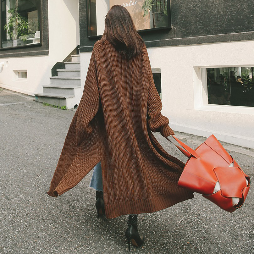 Long sleeve 2020 new fall style oversized winter cardigan sweater long-winded knitting woman's clothing 907a, Dark brown.
Long sleeve 2020 new fall style oversized winter cardigan sweater long-winded knitting woman's clothing 907a, Dark brown.