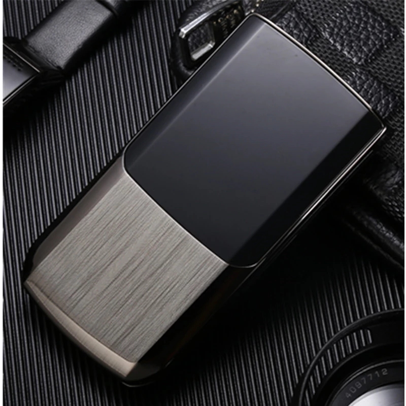 Unlocked Extra Slim Original TKEXUN Metal Gold Flip Cellphone Dual Sim Card Metal Torch Handwriting Screen Large Key Camera MP3 Mobile Phone