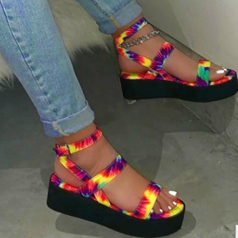 Dropshipping Women's Sandals Colorful Flat Platform Summer Print Ladies Ankle Buckle Strap Sandalias Mujer Shoes Female Casual, Blue
Dropshipping Women's Sandals Colorful Flat Platform Summer Print Ladies Ankle Buckle Strap Sandalias Mujer Shoes Female Casual, Blue