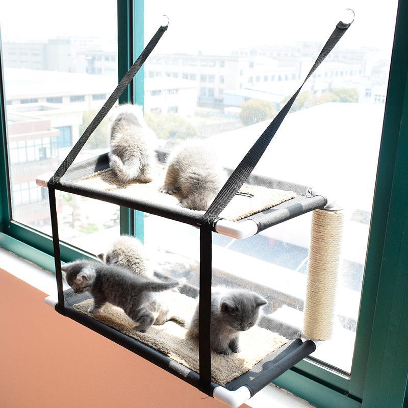Handing Cat Bed Super Durable Safety Cat Hammock Space Saving Double Window Perch for Kitten
Handing Cat Bed Super Durable Safety Cat Hammock Space Saving Double Window Perch for Kitten