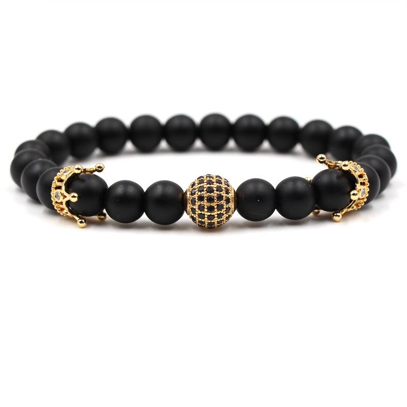 Popular Micro Zirconia 8mm Micro Inlaid Ball Crown Jewelry Chain Black Millstone Men and Women Fashion Jewelry Elastic Bracelet
Popular Micro Zirconia 8mm Micro Inlaid Ball Crown Jewelry Chain Black Millstone Men and Women Fashion Jewelry Elastic Bracelet